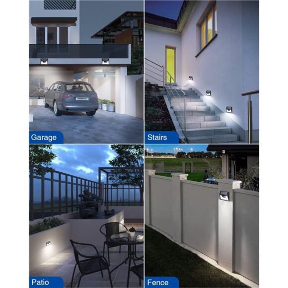 Solar Motion Sensor Lights Outdoor 140 LED Waterproof Security Fence Yard Deck - Picture 3 of 7